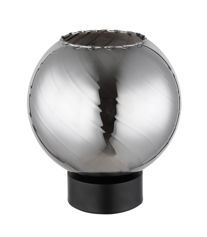 Ulf Table Lamp Matt Black Ball Smoke Glass Shade 1x E27-2