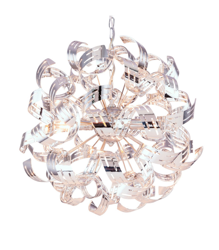 Falla Ribbon Pendant Ceiling Light Chrome 4x E14-3
