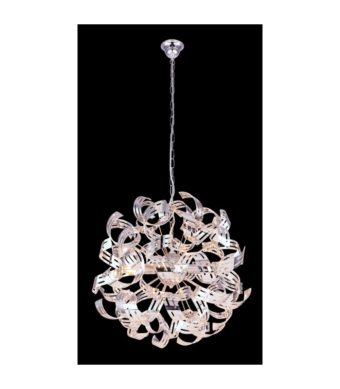 Falla Ribbon Pendant Ceiling Light Chrome 4x E14-4
