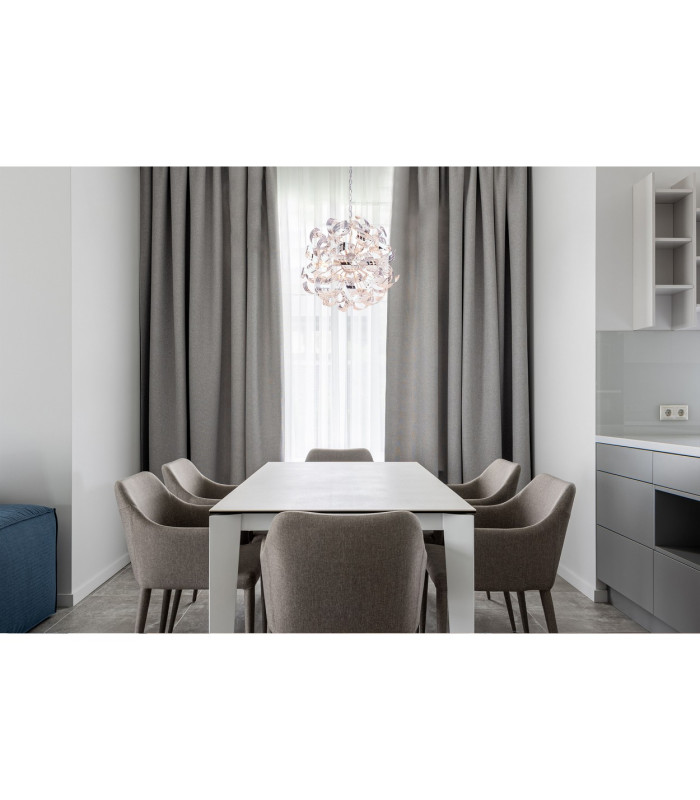 Falla Ribbon Pendant Ceiling Light Chrome 4x E14-6