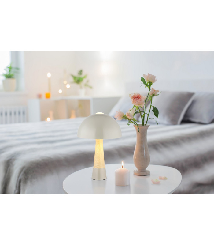Paulin Bedside Table Lamp Grey Matt 1x E27-8