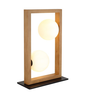Nanda Globe Table Lamp Matt Black Balls Opal Glass Shade 2x G9-1