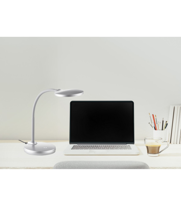 Carmen Desk Task Lamp Silver Colored LED Dimmable 3000K-4