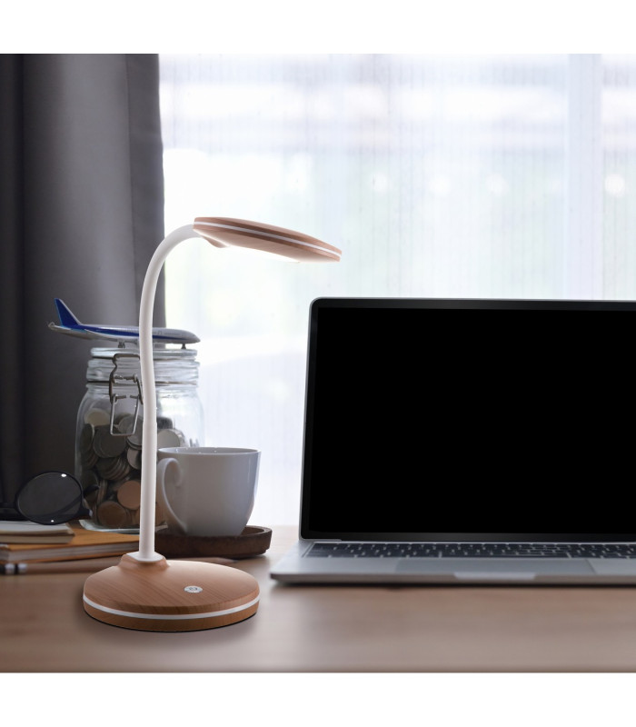 Carmen Desk Task Lamp Wood Look LED 3000K-2