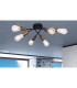 Sarini 55cm Multi Arm Semi Flush Ceiling Lamp Black 6x E27-6