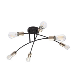 Sarini 70cm Multi Arm Semi Flush Ceiling Lamp Black 6x E27-2