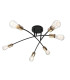Sarini 70cm Multi Arm Semi Flush Ceiling Lamp Black 6x E27-3