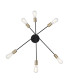 Sarini 70cm Multi Arm Semi Flush Ceiling Lamp Black 6x E27-4