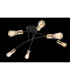 Sarini 70cm Multi Arm Semi Flush Ceiling Lamp Black 6x E27-6