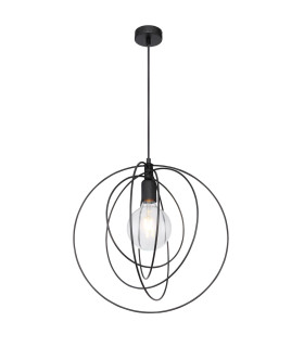 Sarini Spherical Pendant Ceiling Light Black 1x E27-1