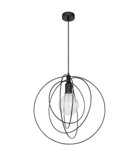 Sarini Spherical Pendant Ceiling Light Black 1x E27-2