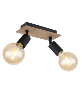 Martha Twin Ceiling Spotlight Black 2x E27-1