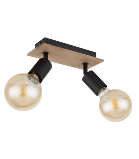 Martha Twin Ceiling Spotlight Black 2x E27-2