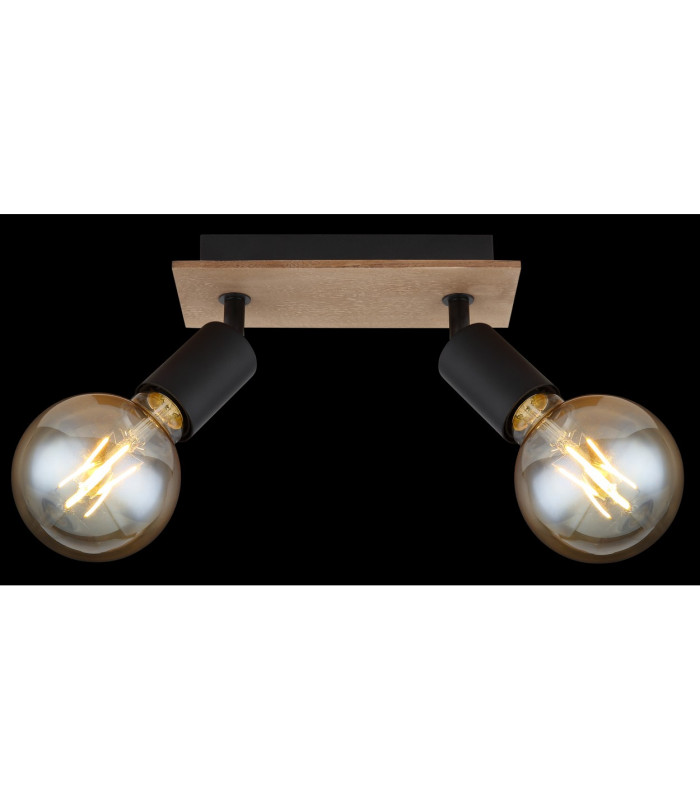 Martha Twin Ceiling Spotlight Black 2x E27-7