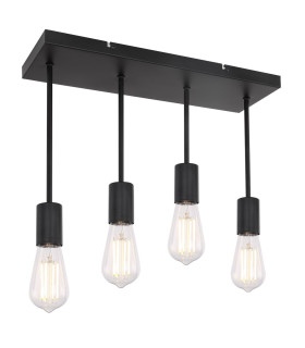 Martha Multi Arm Semi Flush Ceiling Lamp Black 4x E27-1