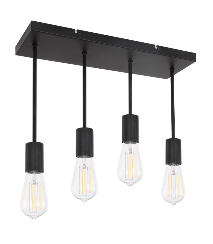 Martha Multi Arm Semi Flush Ceiling Lamp Black 4x E27-2