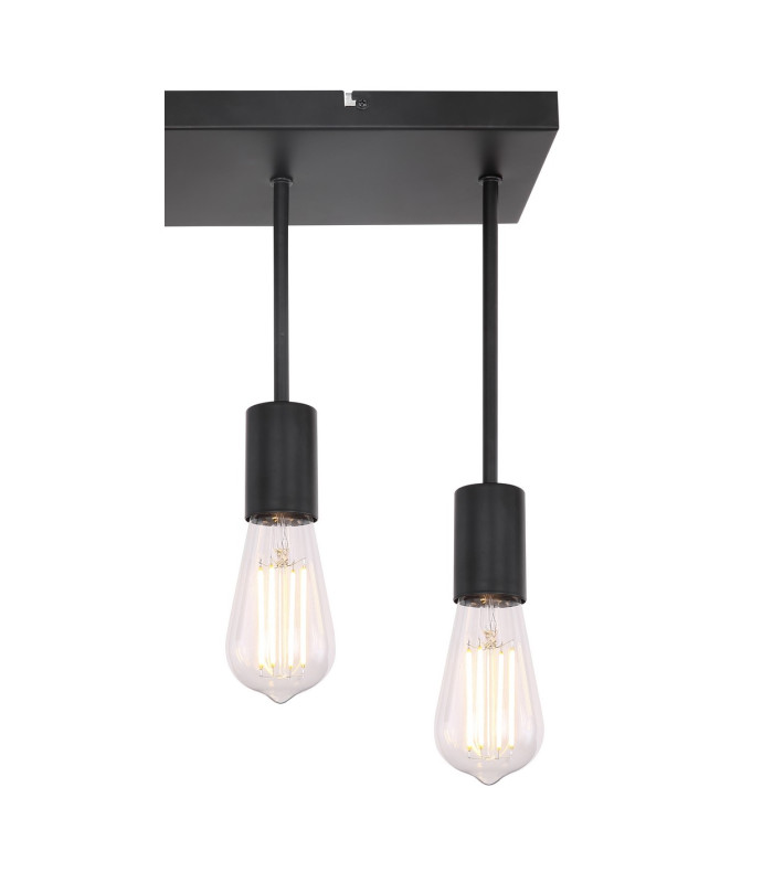 Martha Multi Arm Semi Flush Ceiling Lamp Black 4x E27-4