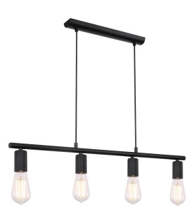 Martha Bar Pendant Ceiling Light Black 4x E27-1