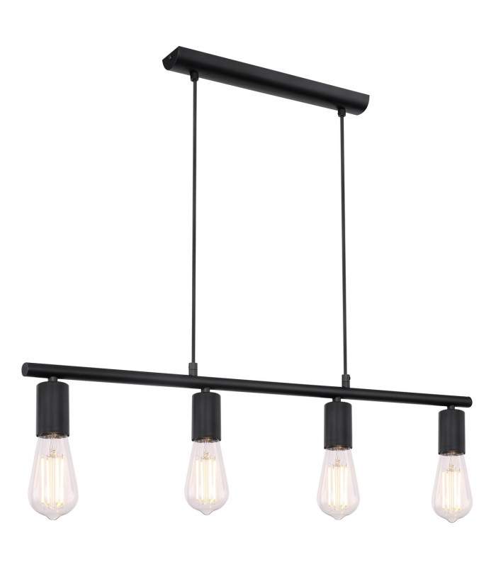 Martha Bar Pendant Ceiling Light Black 4x E27-1