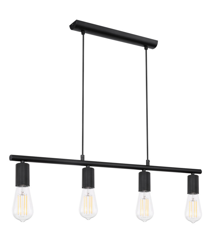 Martha Bar Pendant Ceiling Light Black 4x E27-2