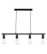 Martha Bar Pendant Ceiling Light Black 4x E27-3