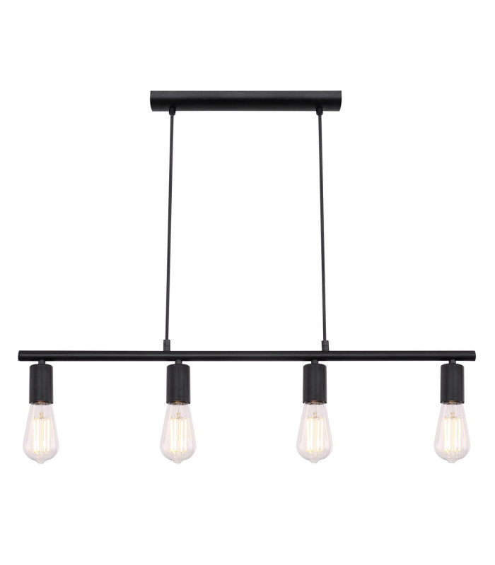 Martha Bar Pendant Ceiling Light Black 4x E27-3
