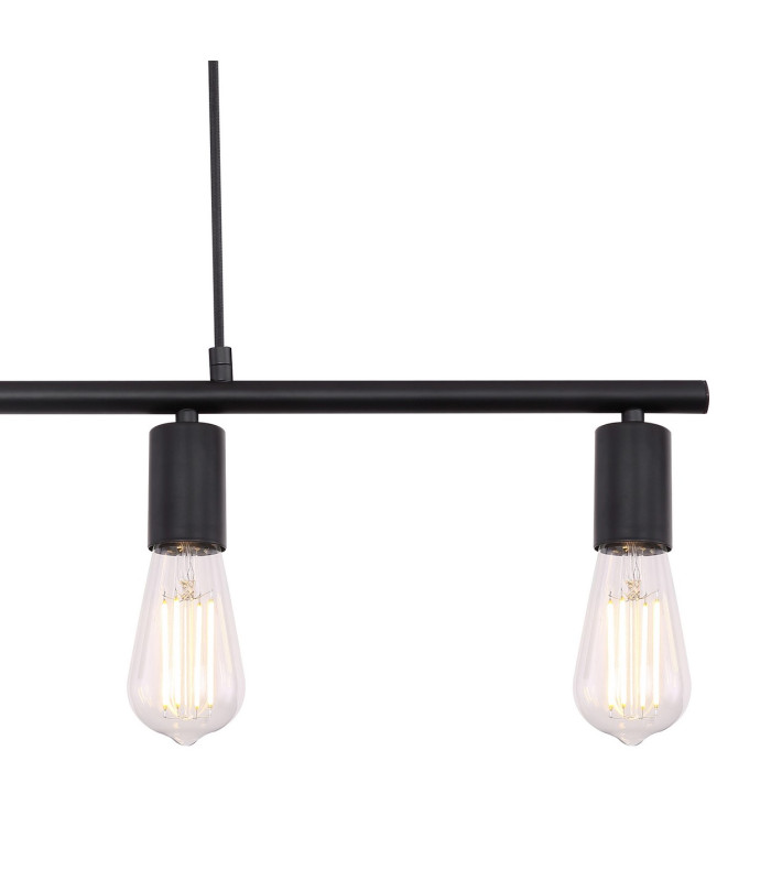 Martha Bar Pendant Ceiling Light Black 4x E27-4