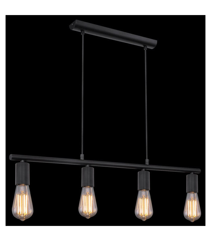 Martha Bar Pendant Ceiling Light Black 4x E27-5