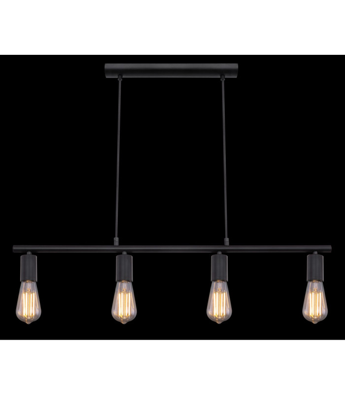 Martha Bar Pendant Ceiling Light Black 4x E27-6