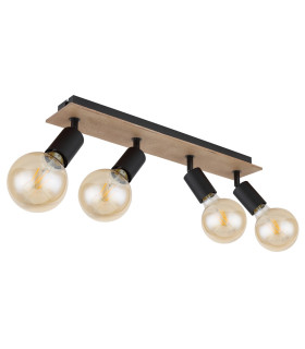 Martha 49cm Ceiling Spotlight Bar Black 4x E27-2