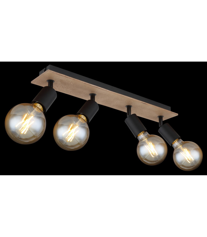 Martha 49cm Ceiling Spotlight Bar Black 4x E27-6