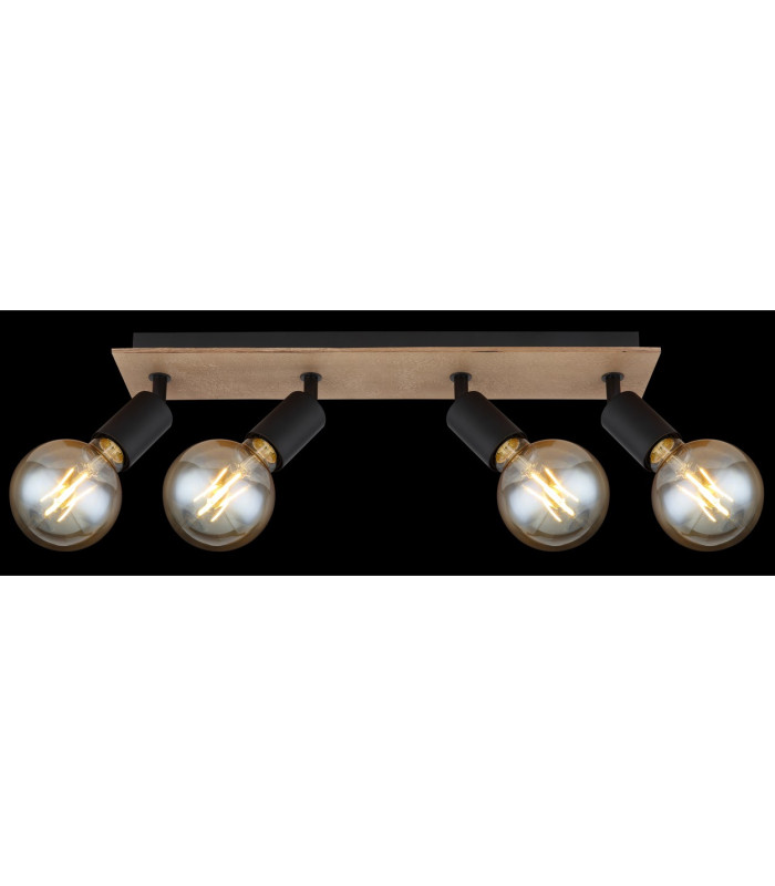 Martha 49cm Ceiling Spotlight Bar Black 4x E27-7