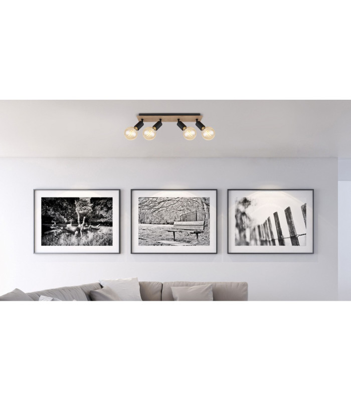 Martha 49cm Ceiling Spotlight Bar Black 4x E27-8