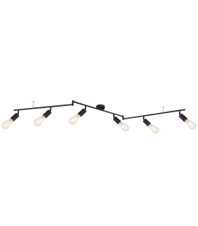 Martha 180cm Ceiling Spotlight Bar Black 6x E27-1