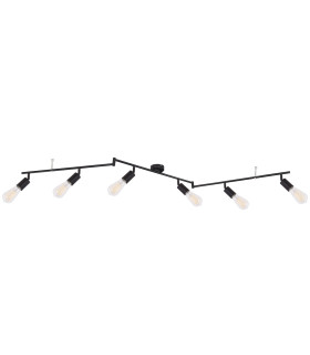 Martha 180cm Ceiling Spotlight Bar Black 6x E27-2