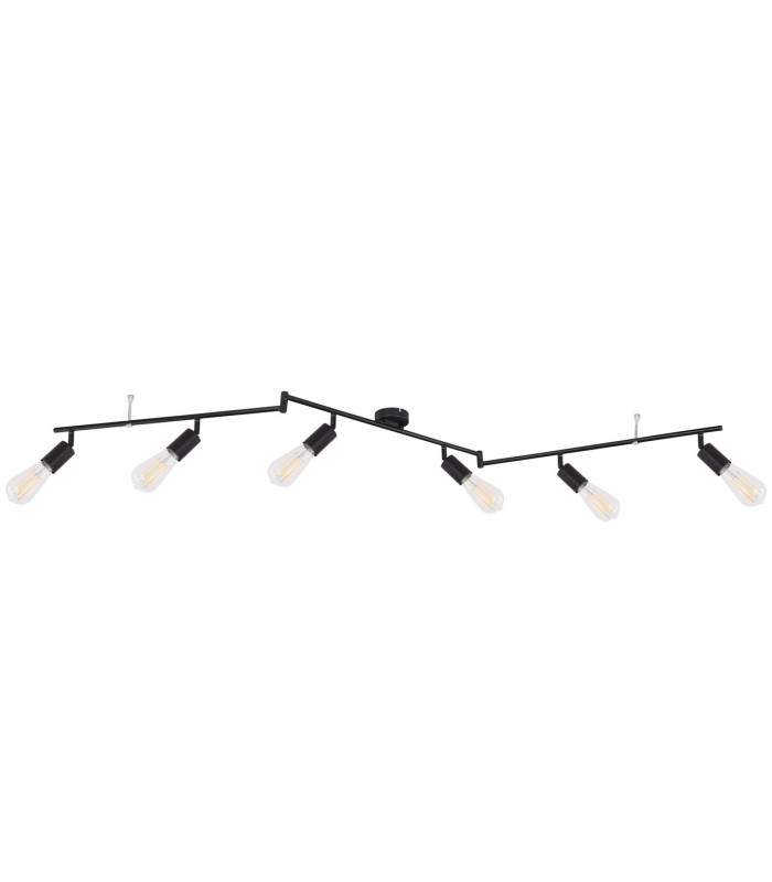 Martha 180cm Ceiling Spotlight Bar Black 6x E27-2