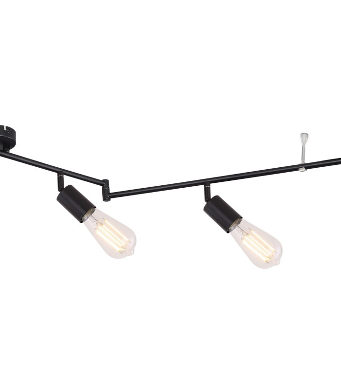 Martha 180cm Ceiling Spotlight Bar Black 6x E27-3