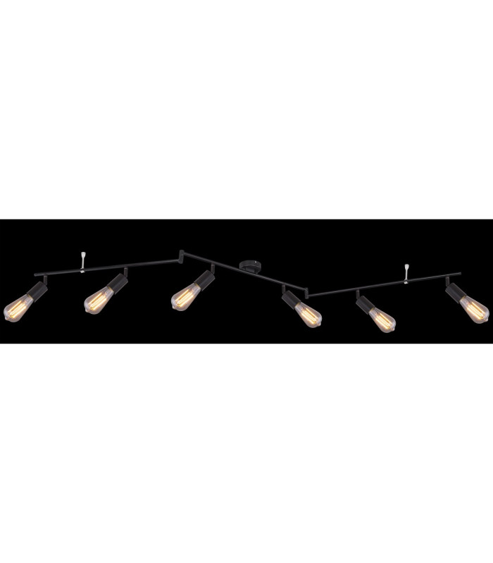Martha 180cm Ceiling Spotlight Bar Black 6x E27-4