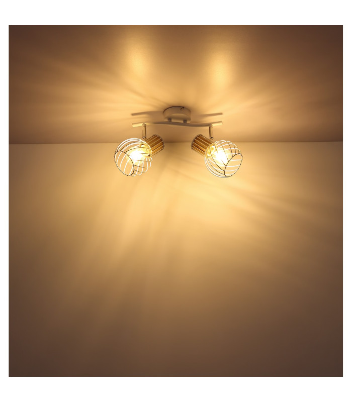 Luise Twin Ceiling Spotlight White 2x E27-8