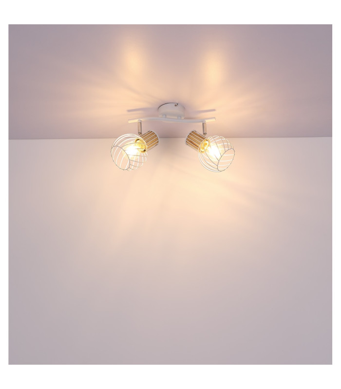 Luise Twin Ceiling Spotlight White 2x E27-9