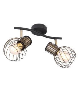 Argusto Twin Ceiling Spotlight Matt Black 2x E27-1