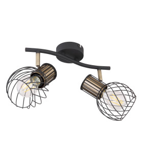 Argusto Twin Ceiling Spotlight Matt Black 2x E27-2