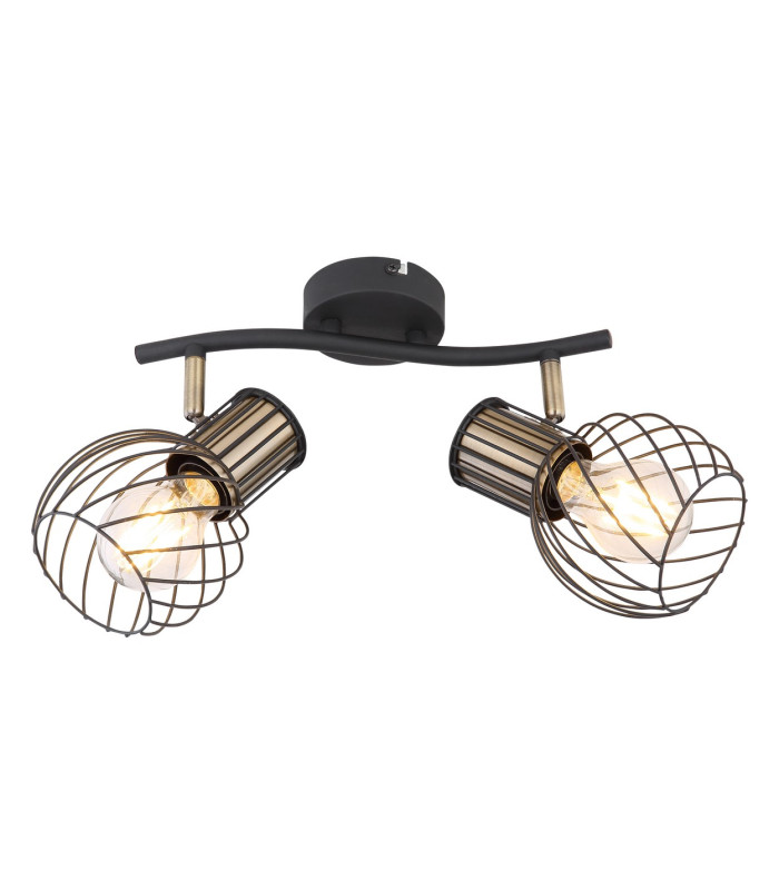 Argusto Twin Ceiling Spotlight Matt Black 2x E27-3
