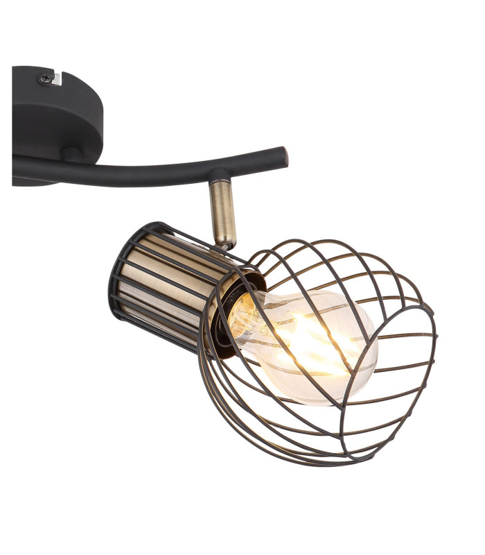 Argusto Twin Ceiling Spotlight Matt Black 2x E27-5