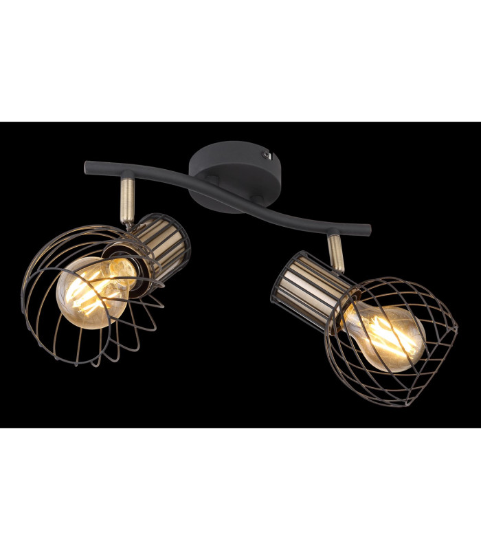 Argusto Twin Ceiling Spotlight Matt Black 2x E27-6