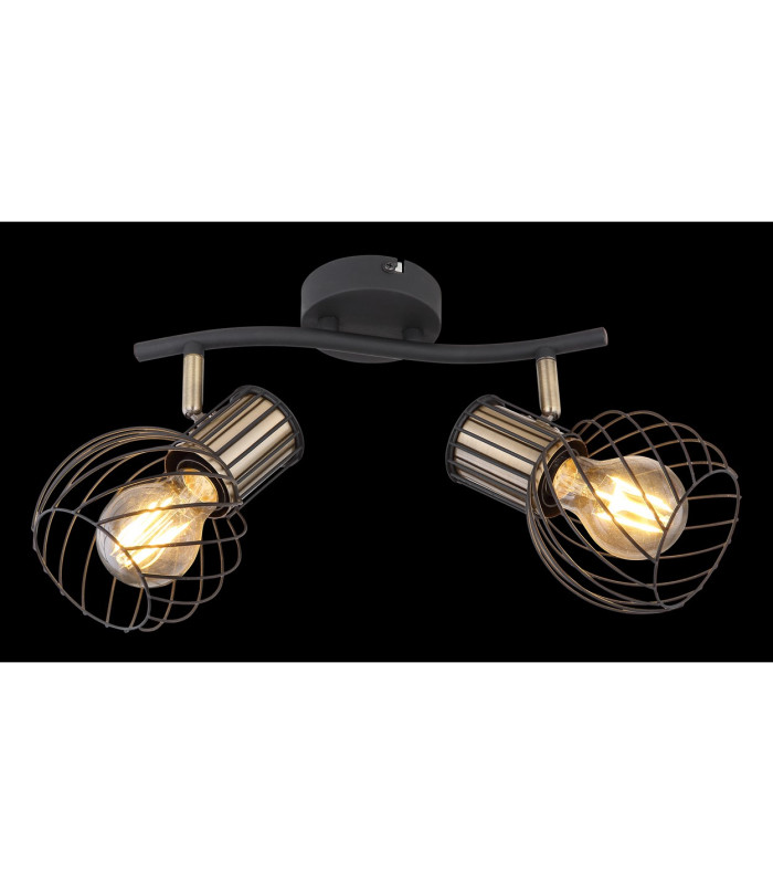 Argusto Twin Ceiling Spotlight Matt Black 2x E27-7