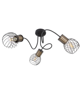 Argusto Multi Arm Semi Flush Ceiling Lamp Matt Black 3x E27-2