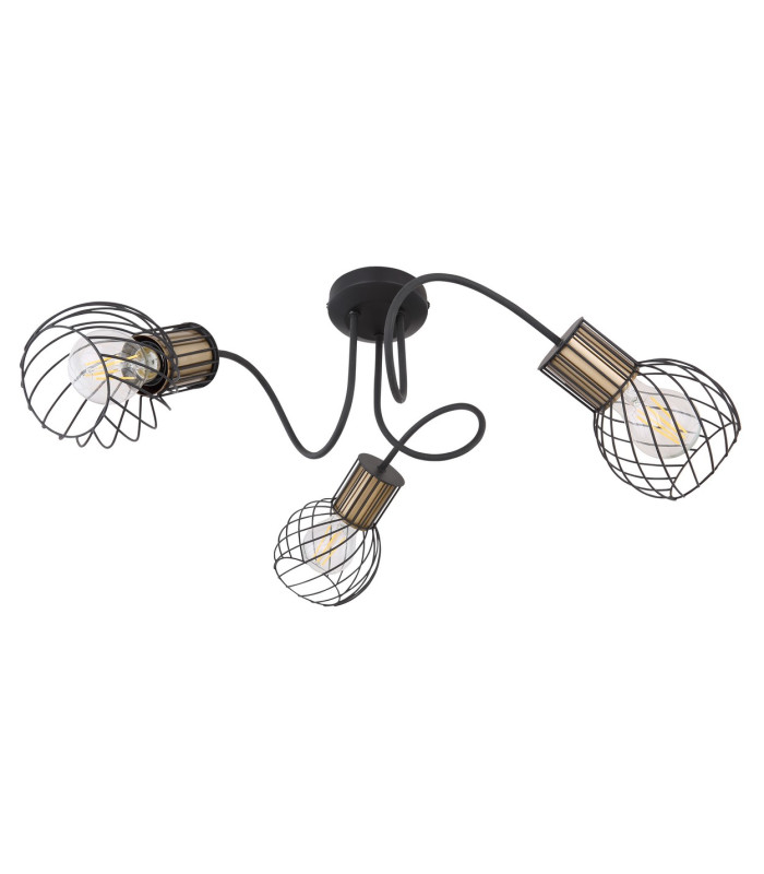 Argusto Multi Arm Semi Flush Ceiling Lamp Matt Black 3x E27-2