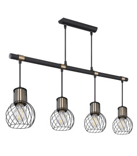 Argusto Bar Pendant Ceiling Light Matt Black 4x E27-2