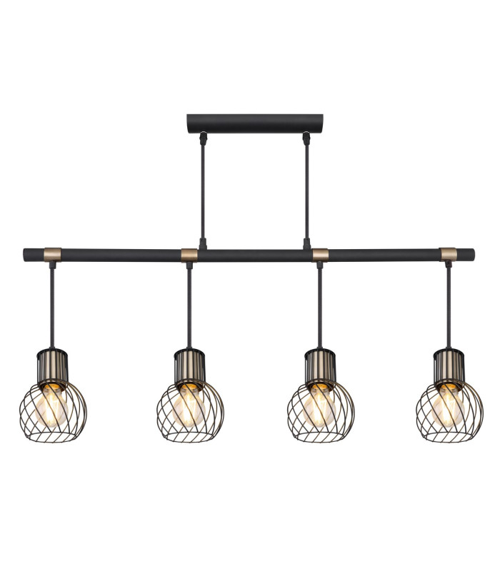 Argusto Bar Pendant Ceiling Light Matt Black 4x E27-3